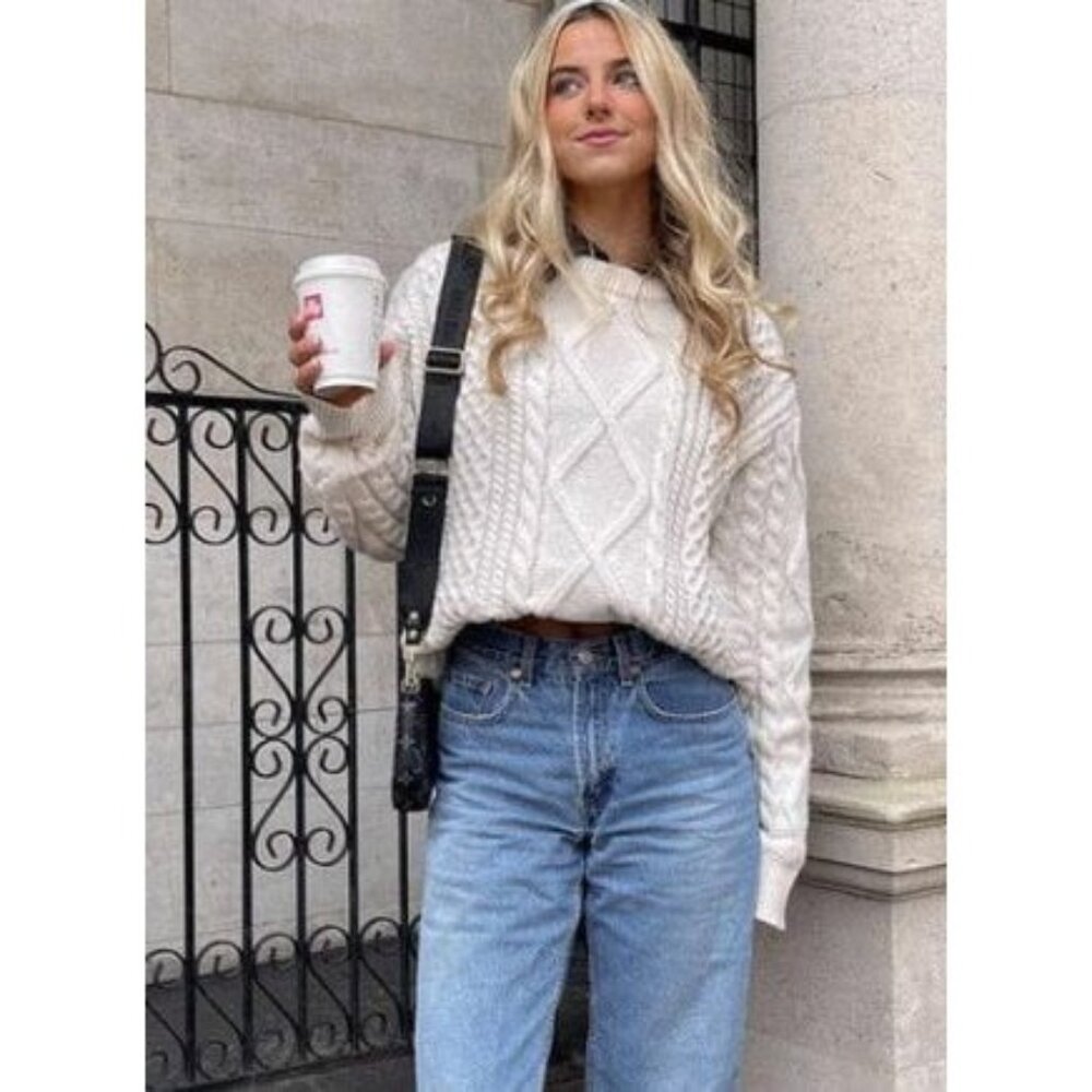 AELFRIC EDEN retro 90s cable knit sweater size L